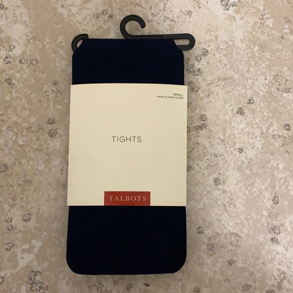 Talbots navy blue tights, size small, NWT